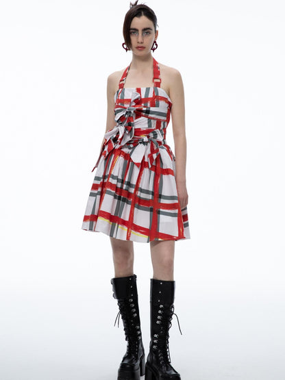 QUORRA S CHORD Graffiti Plaid Bow Punk Puffy Women&