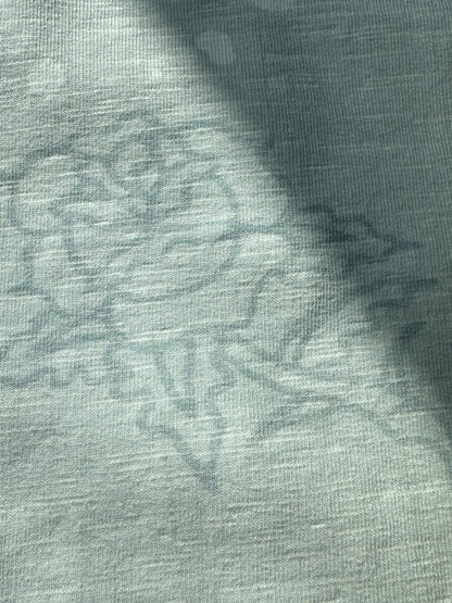 QUORRA S CHORD Gray Blue Punk Handpainted Tattoo Rose Rhinestone Distressed Women&