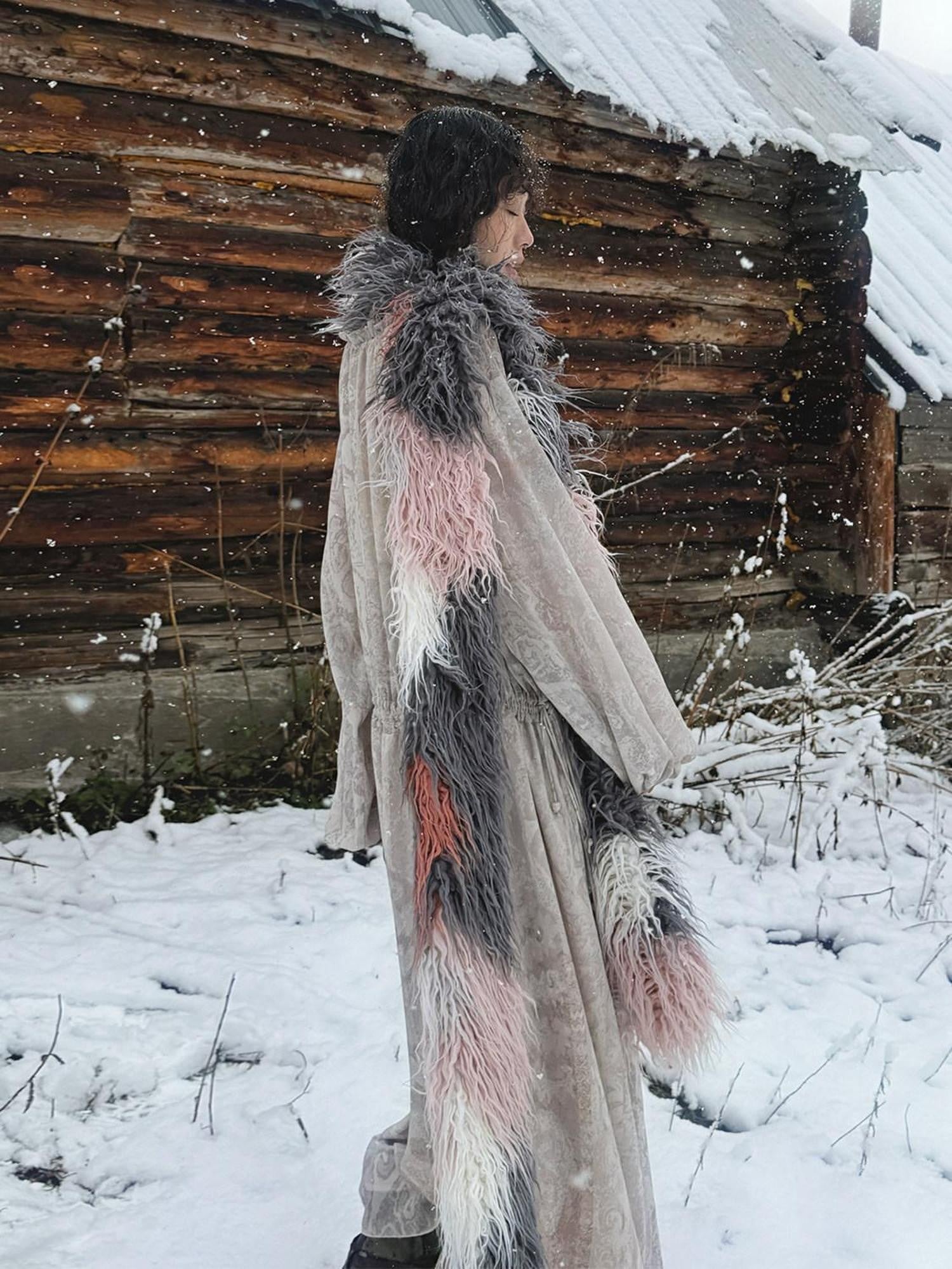 QUORRA S CHORD Gray Pink Patchwork Long Women&