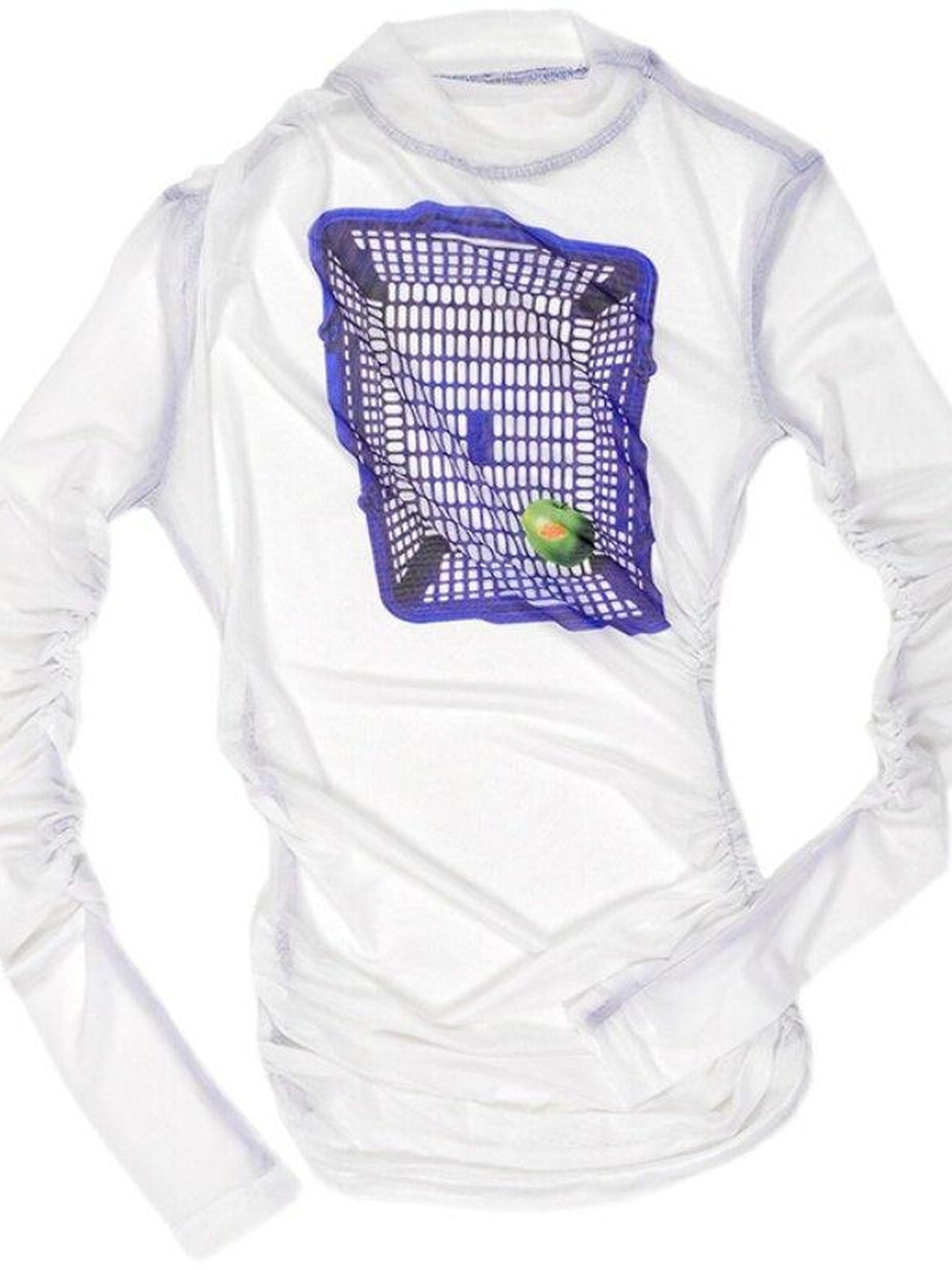 QUORRA S CHORD Green Apple Basket Print High Neck Women&