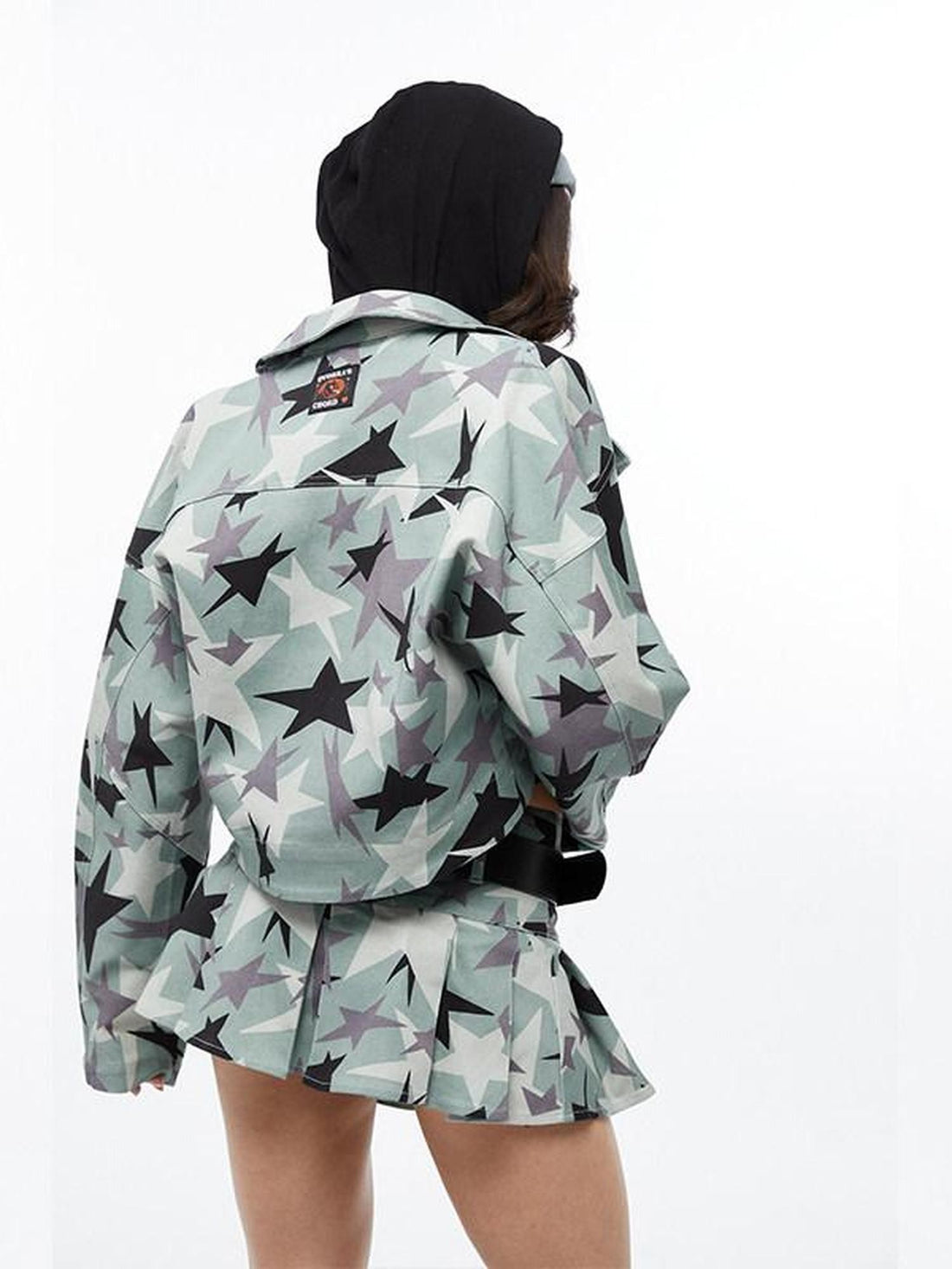 QUORRA S CHORD Green Camouflage Star Print High Waist Women&