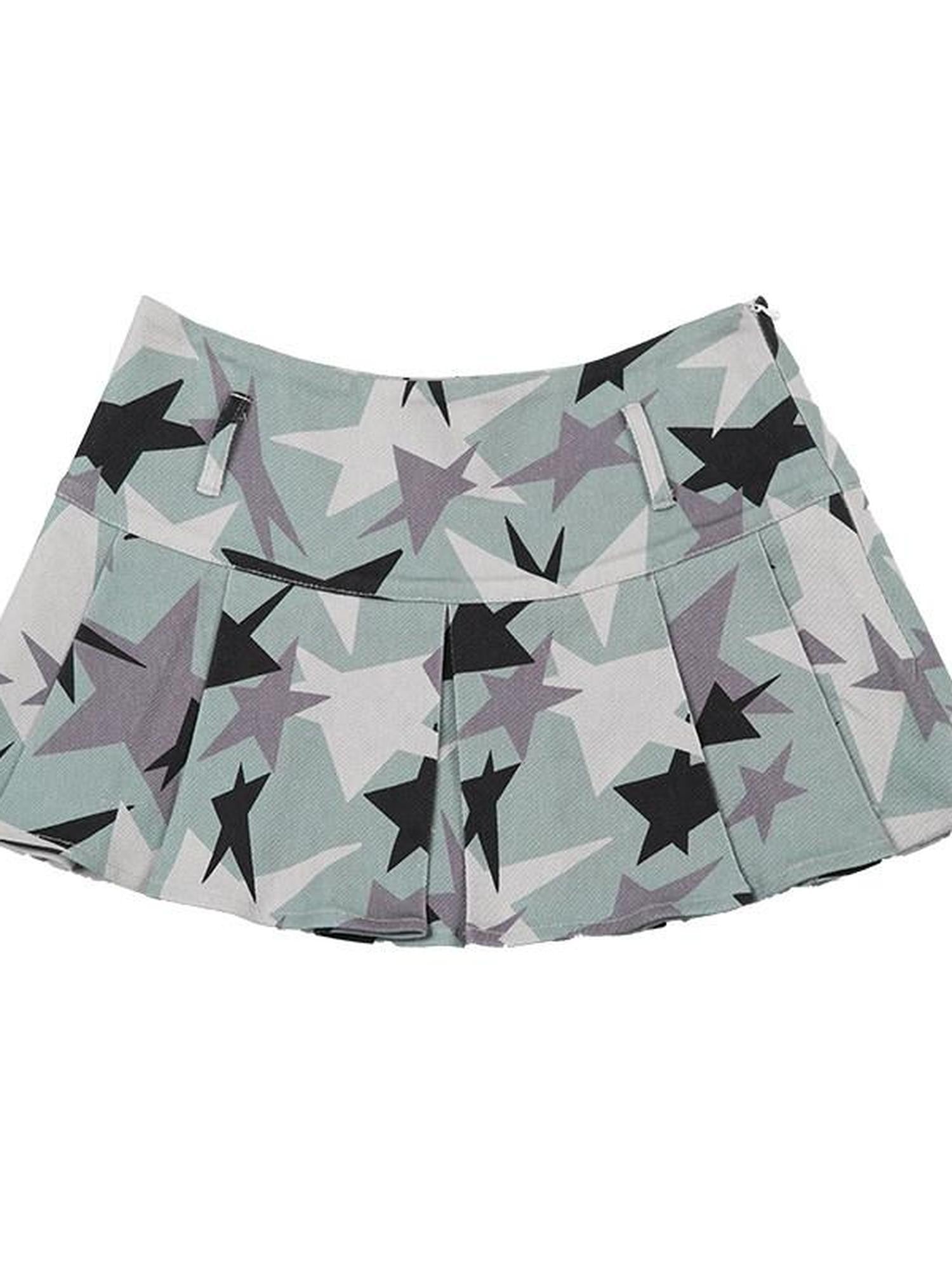 QUORRA S CHORD Green Camouflage Star Print Low Waist Women&