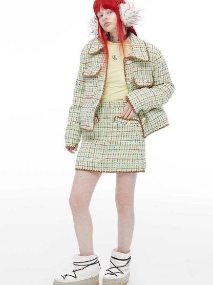 QUORRA S CHORD Green Delicate Woven Tweed Puffed Women&
