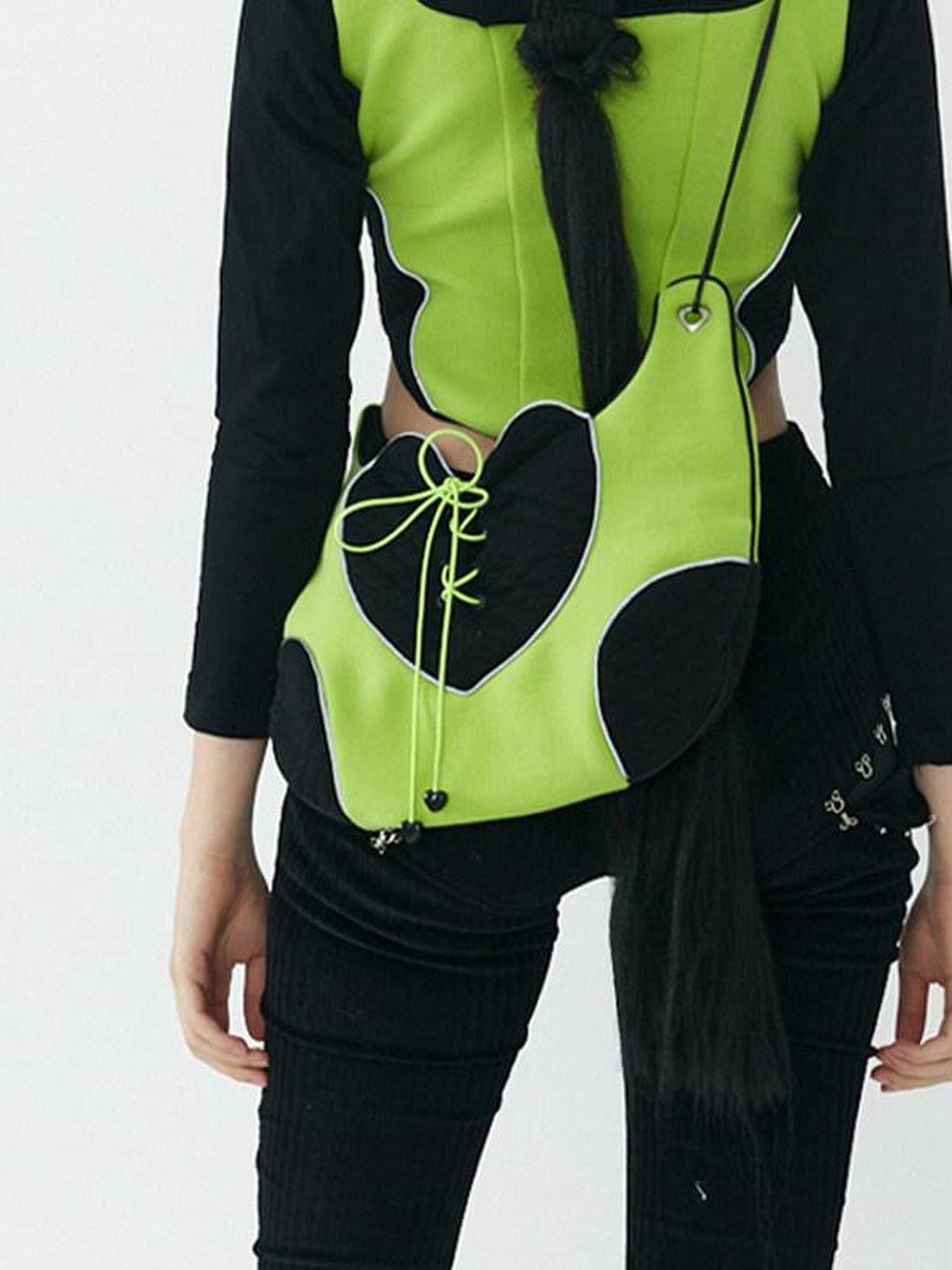 QUORRA S CHORD Heart Knit Patchwork Handmade Reflective Women&