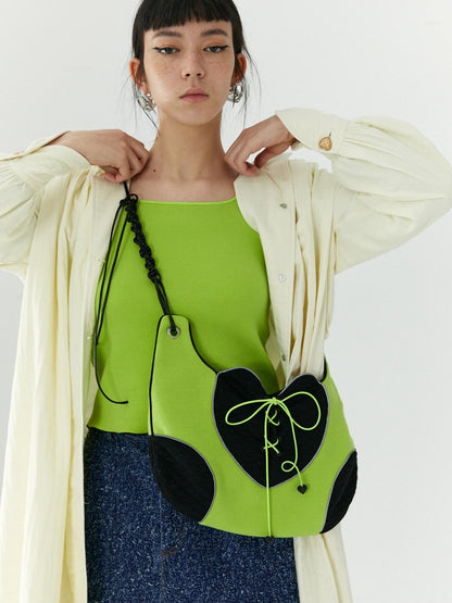 QUORRA S CHORD Heart Knit Patchwork Handmade Reflective Women&