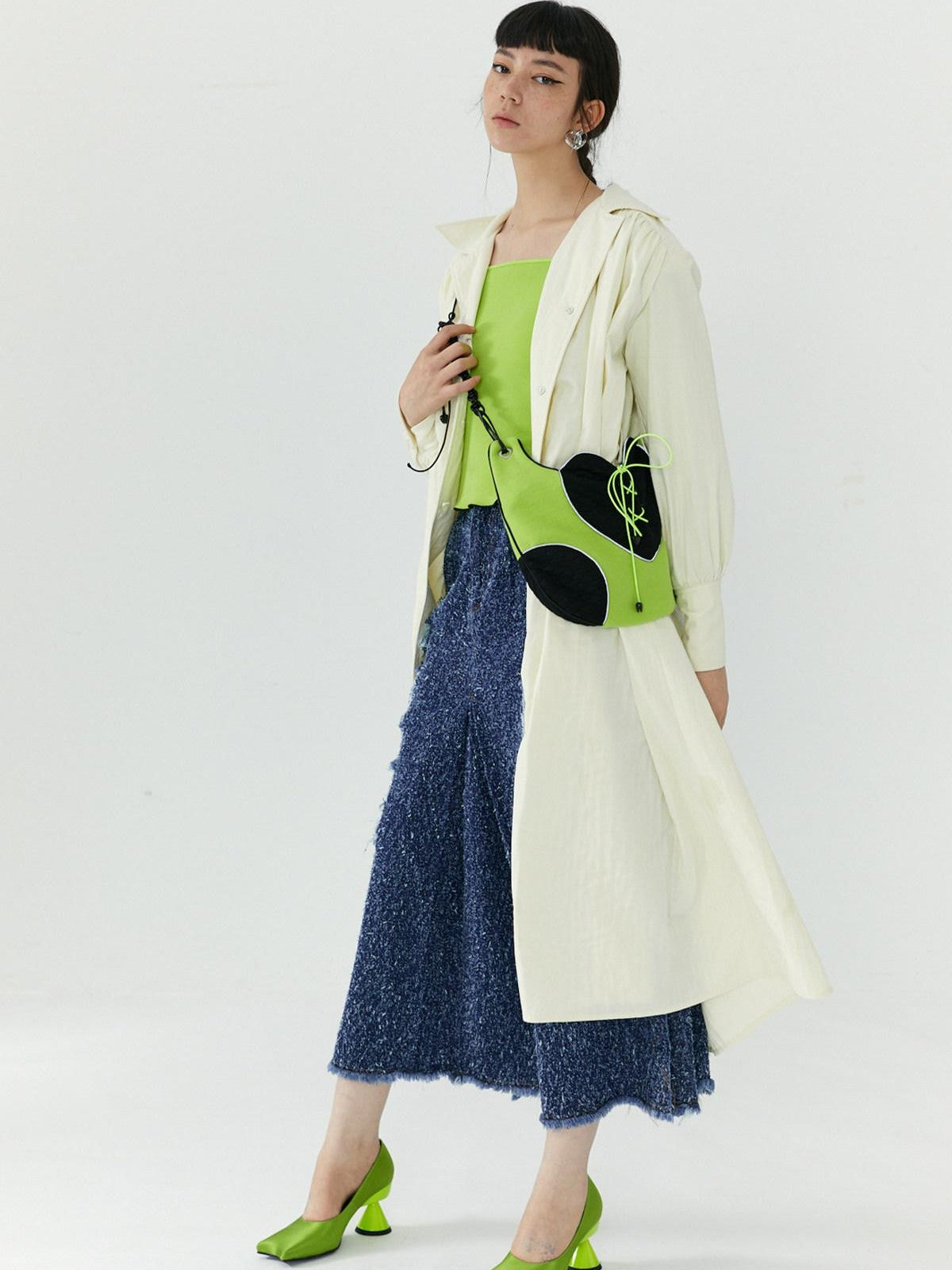 QUORRA S CHORD Heart Knit Patchwork Handmade Reflective Women&