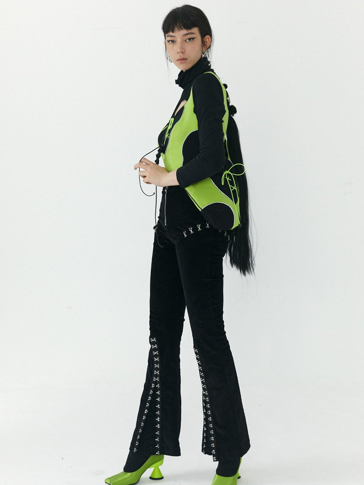QUORRA S CHORD Heart Knit Patchwork Handmade Reflective Women&