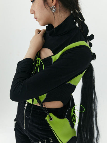 QUORRA S CHORD Heart Knit Patchwork Handmade Reflective Women&