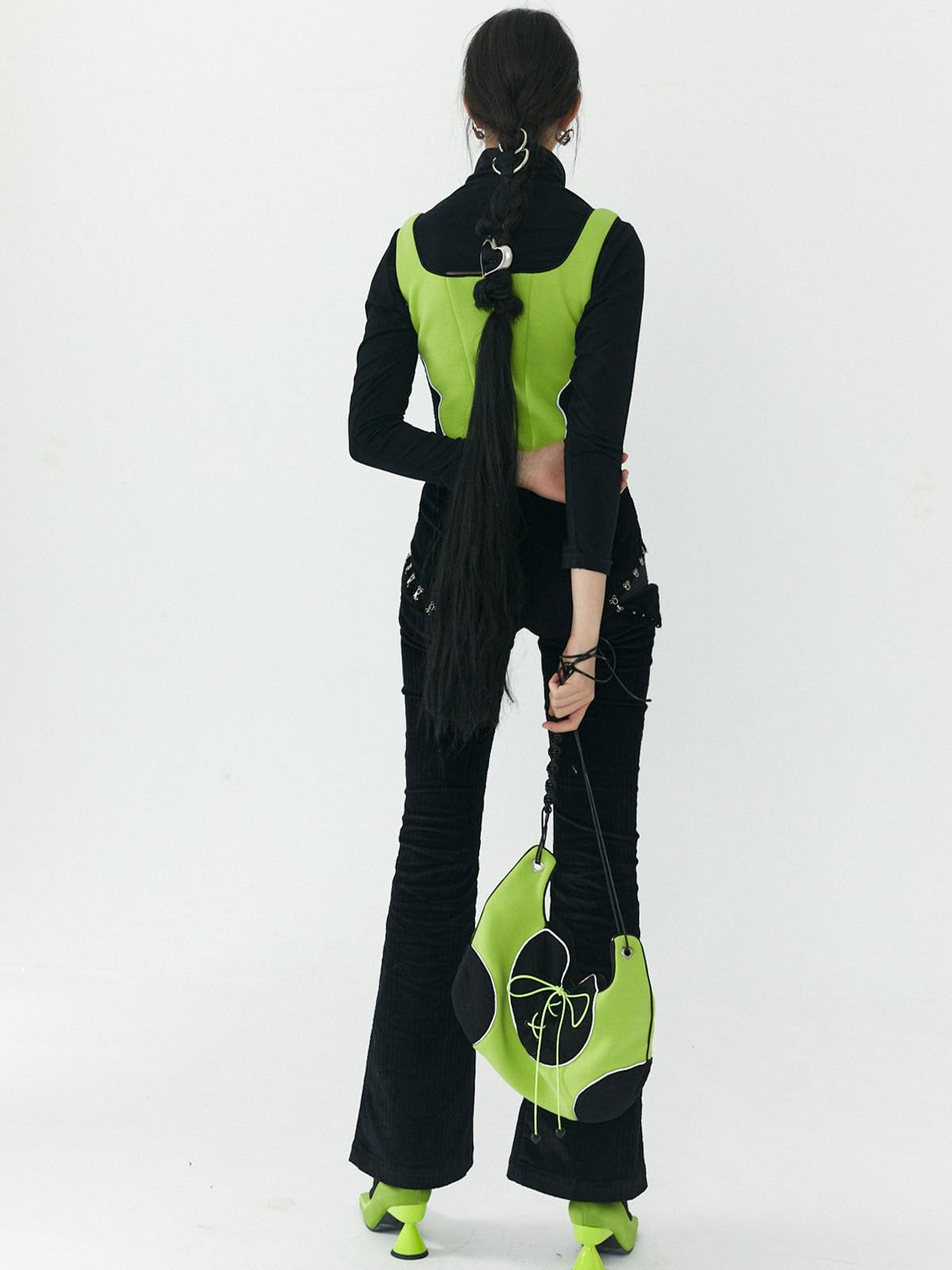 QUORRA S CHORD Heart Knit Patchwork Handmade Reflective Women&