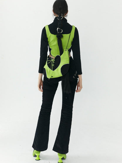 QUORRA S CHORD Heart Knit Patchwork Handmade Reflective Women&