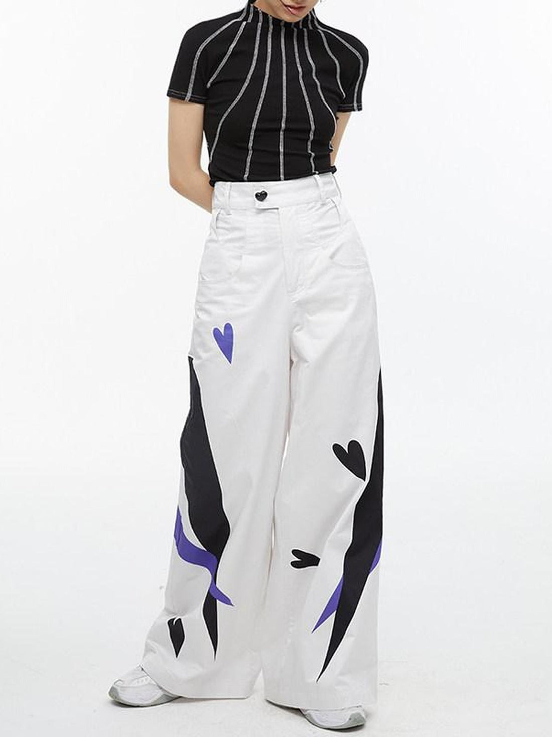 QUORRA S CHORD Heart Reflection Print High Waist Women&