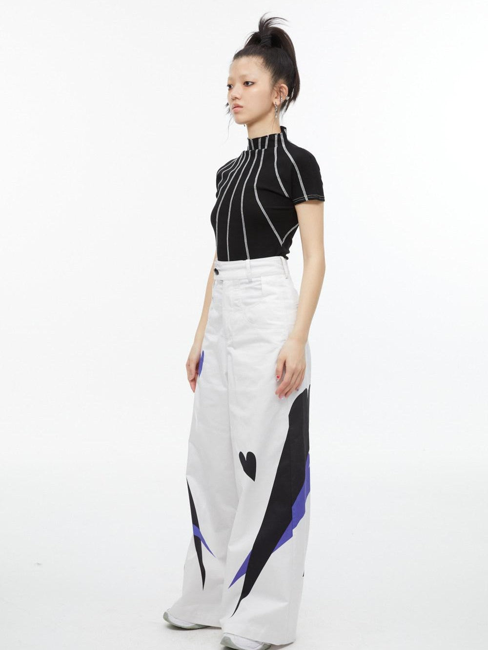 QUORRA S CHORD Heart Reflection Print High Waist Women&