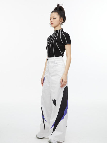 QUORRA S CHORD Heart Reflection Print High Waist Women&