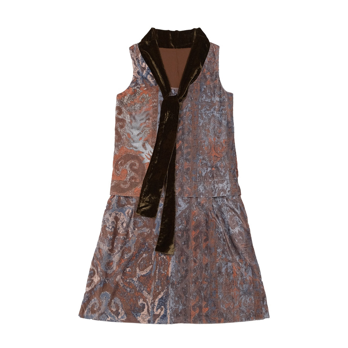 QUORRA_S_CHORD_Kazakh_Pattern_Faux_Silk_Velvet_Sleeveless_Lace_Up_Women&