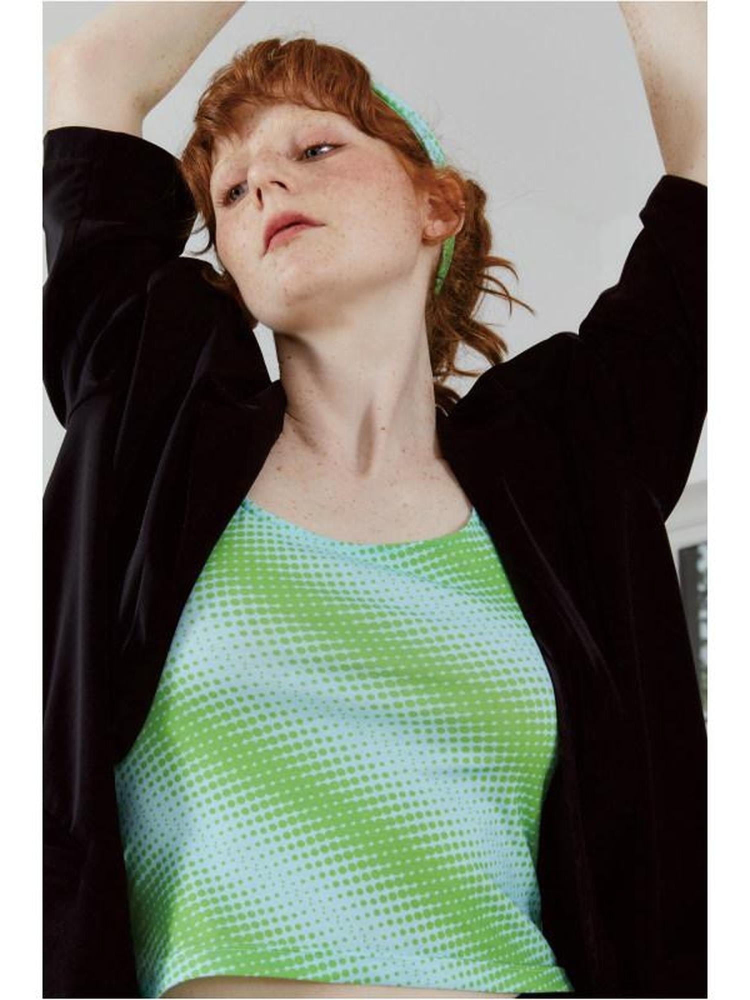 QUORRA S CHORD Lemongrass Green Psychedelic Polka Dot Women&