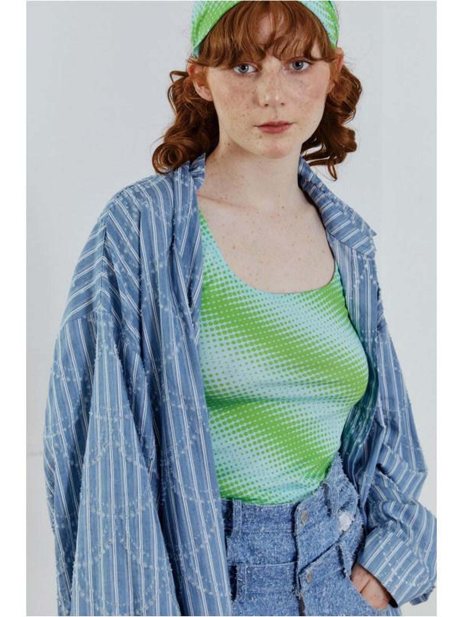 QUORRA S CHORD Lemongrass Green Psychedelic Polka Dot Women&