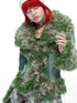 QUORRA S CHORD Mermaid Fur Patchwork Waist Cinched Bell Sleeve Women&