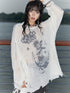QUORRA S CHORD Mermaid Punk Oversized Distressed Printed Women&
