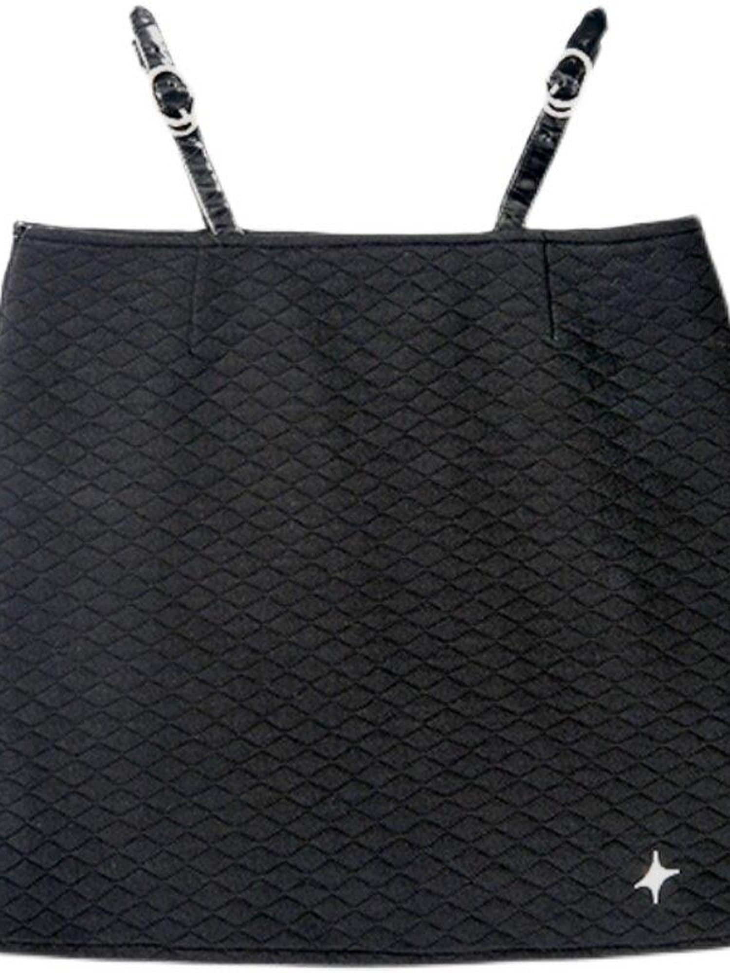 QUORRA S CHORD Metallic Foil Quilted Stitch Belt Buckle Low Rise Women&