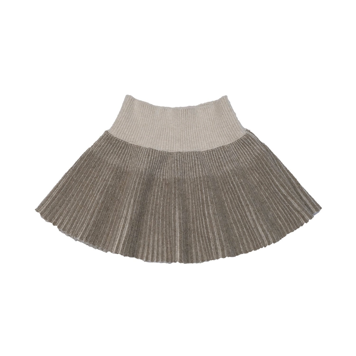 QUORRA_S_CHORD_Milk_Tea_Ribbed_Knit_Low_Waist_High_Stretch_Flared_Puff_Women&