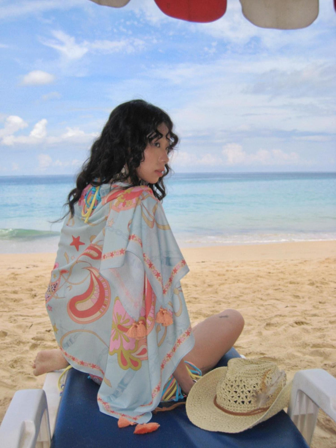 QUORRA S CHORD Mint Green Lightweight Hibiscus Paisley Leopard Print Women&