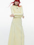 QUORRA S CHORD Mint Yellow Open Back Cutout Long Sleeve Women&