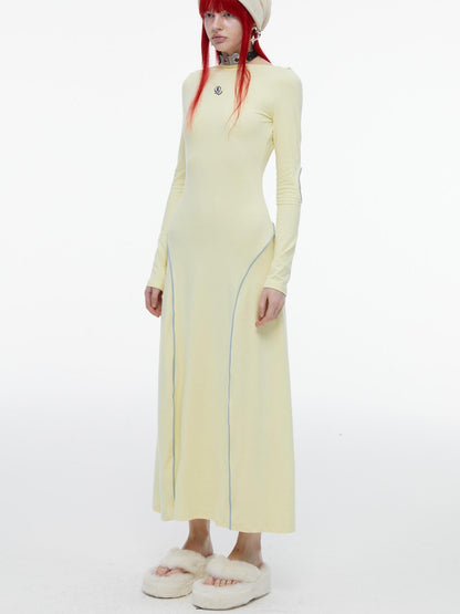 QUORRA S CHORD Mint Yellow Open Back Cutout Long Sleeve Women&
