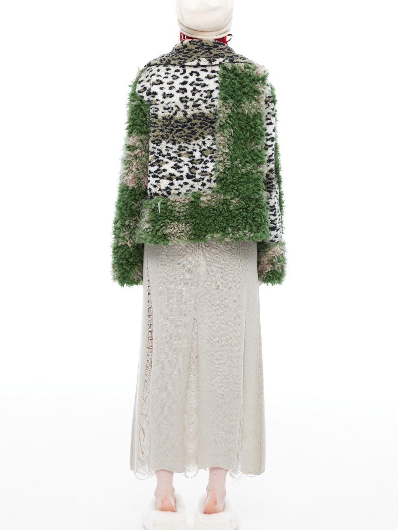 QUORRA S CHORD Moss Green Leopard Print Patchwork Women&
