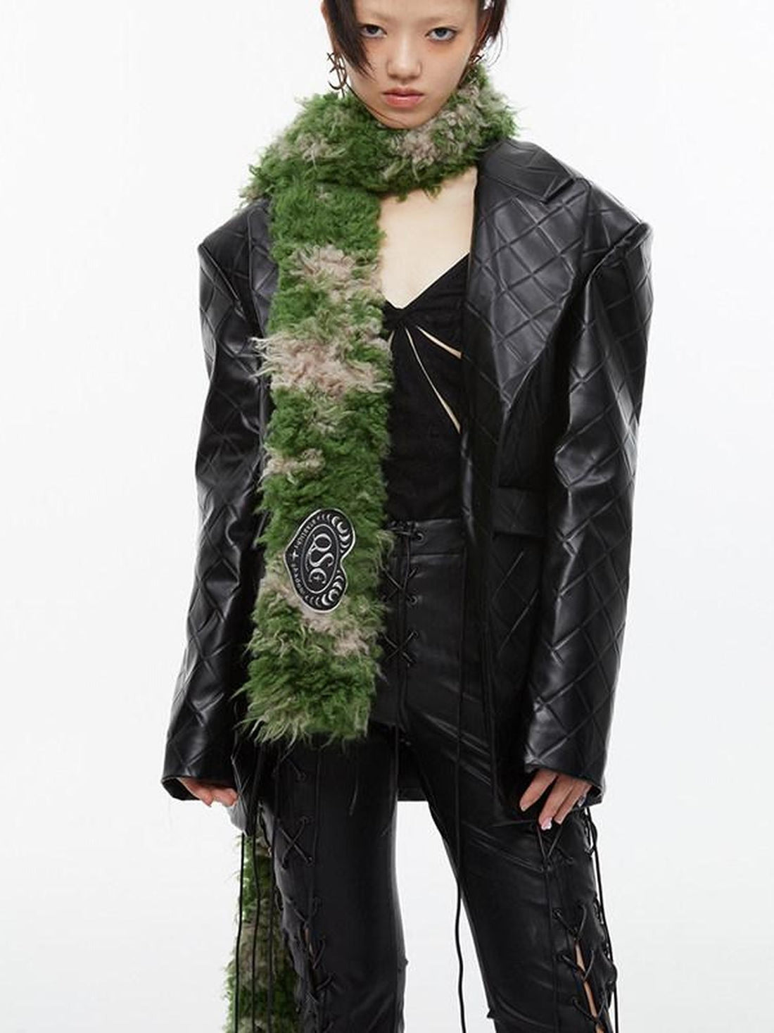 QUORRA S CHORD Moss Green Tie Dye Faux Fur Women&