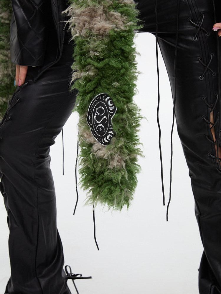 QUORRA S CHORD Moss Green Tie Dye Faux Fur Women&
