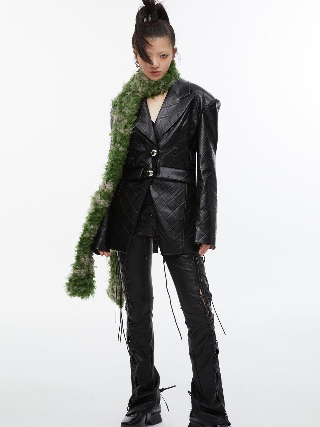 QUORRA S CHORD Moss Green Tie Dye Faux Fur Women&