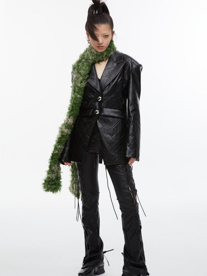 QUORRA S CHORD Moss Green Tie Dye Faux Fur Women&