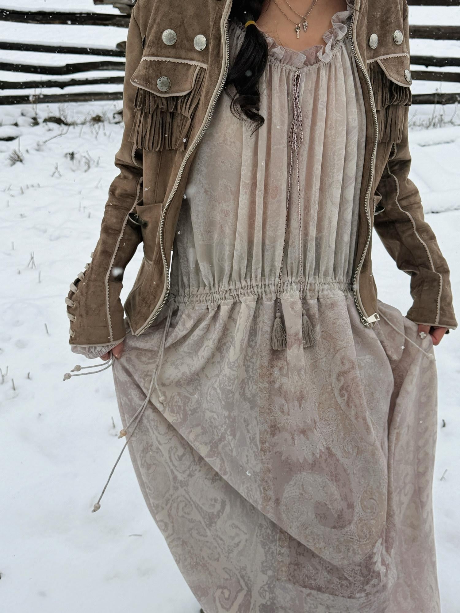 QUORRA S CHORD Nomad Tassel Lace Up Handmade Vintage Women&