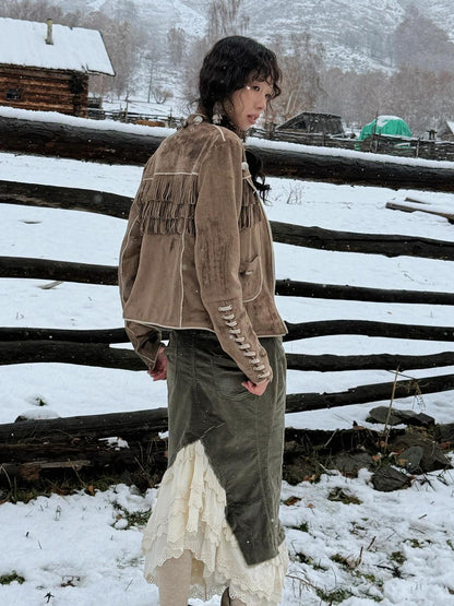QUORRA S CHORD Nomad Tassel Lace Up Handmade Vintage Women&