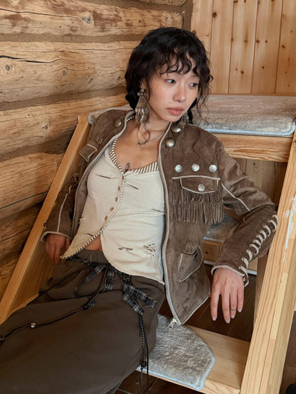 QUORRA S CHORD Nomad Tassel Lace Up Handmade Vintage Women&