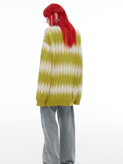 QUORRA S CHORD Oversized Jacquard Pullover Teddy With Rolled Eyes Women&