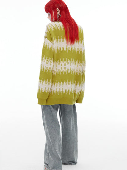 QUORRA S CHORD Oversized Jacquard Pullover Teddy With Rolled Eyes Women&