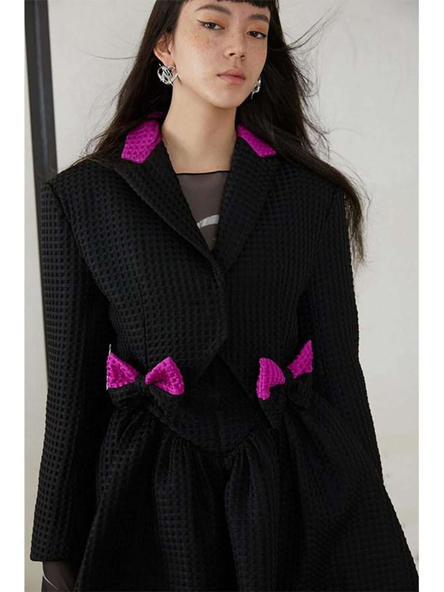 QUORRA S CHORD Peach Pink Bow Heart Cuff Cropped Women&