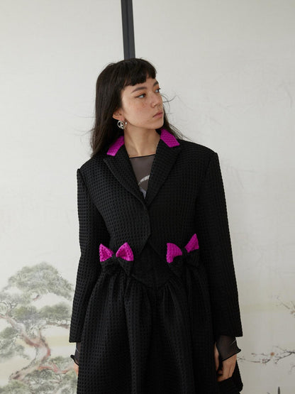 QUORRA S CHORD Peach Pink Bow Heart Cuff Cropped Women&