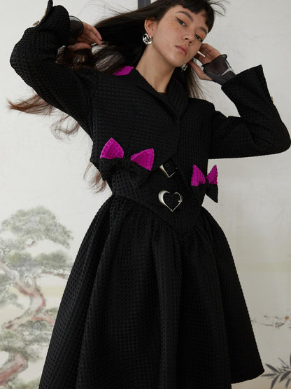 QUORRA S CHORD Peach Pink Bow Heart Cuff Cropped Women&