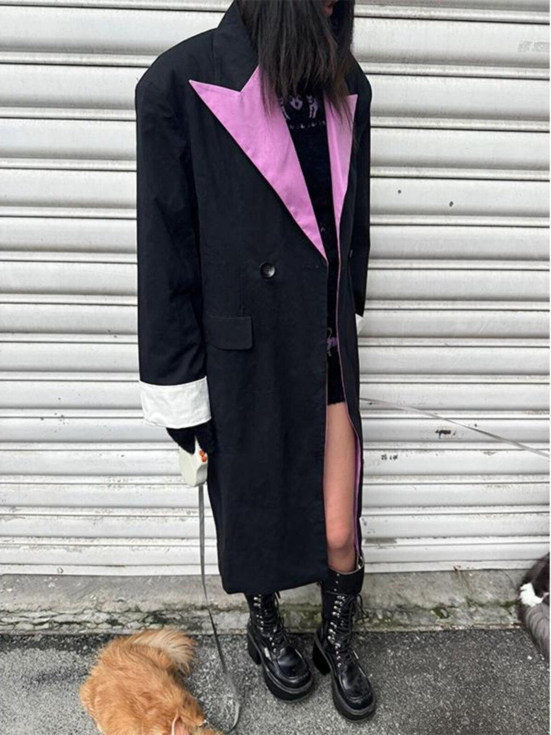 QUORRA S CHORD Pink Black Colorblock Padded Oversized Women&