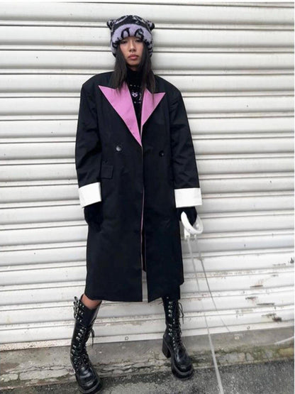 QUORRA S CHORD Pink Black Colorblock Padded Oversized Women&