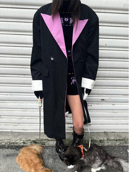 QUORRA S CHORD Pink Black Colorblock Padded Oversized Women&