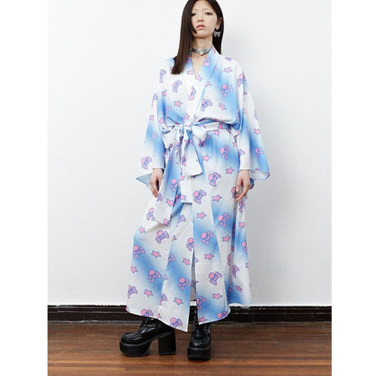 QUORRA_S_CHORD_Pink_Blue_Skull_Star_Print_Kimono_Bow_Belt_Women&