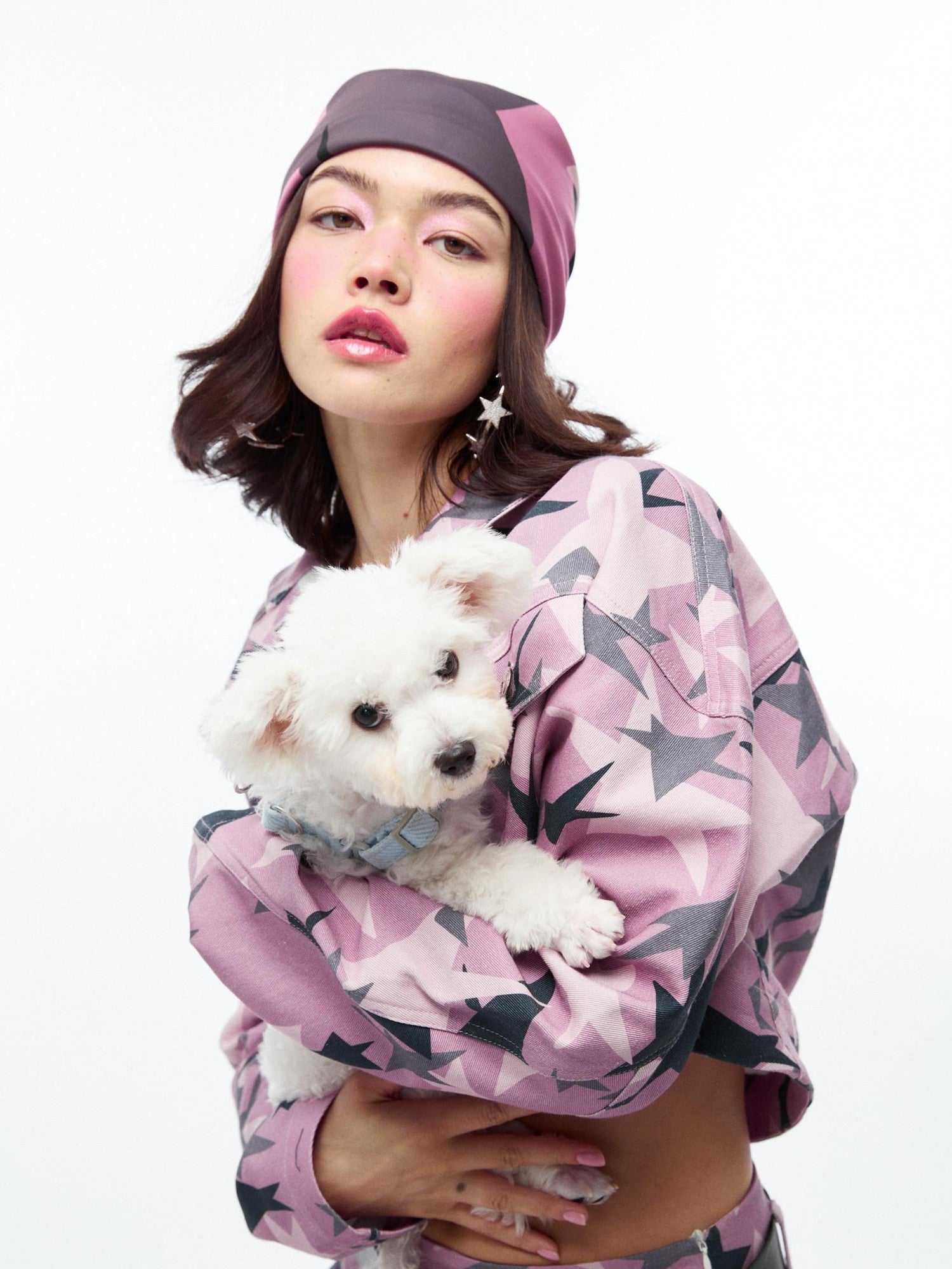 QUORRA S CHORD Pink Camouflage Star Print High Waisted Women&
