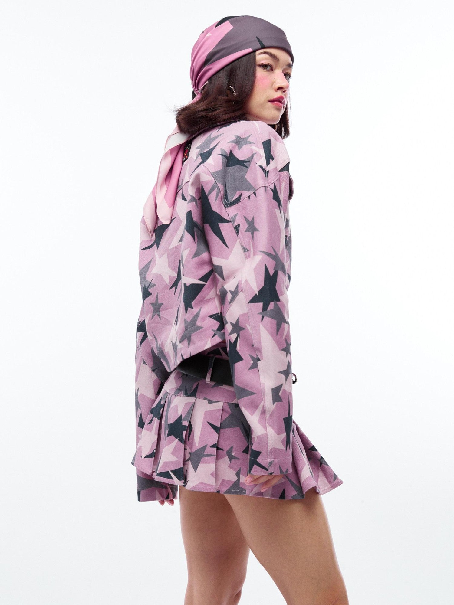 QUORRA S CHORD Pink Camouflage Star Print High Waisted Women&