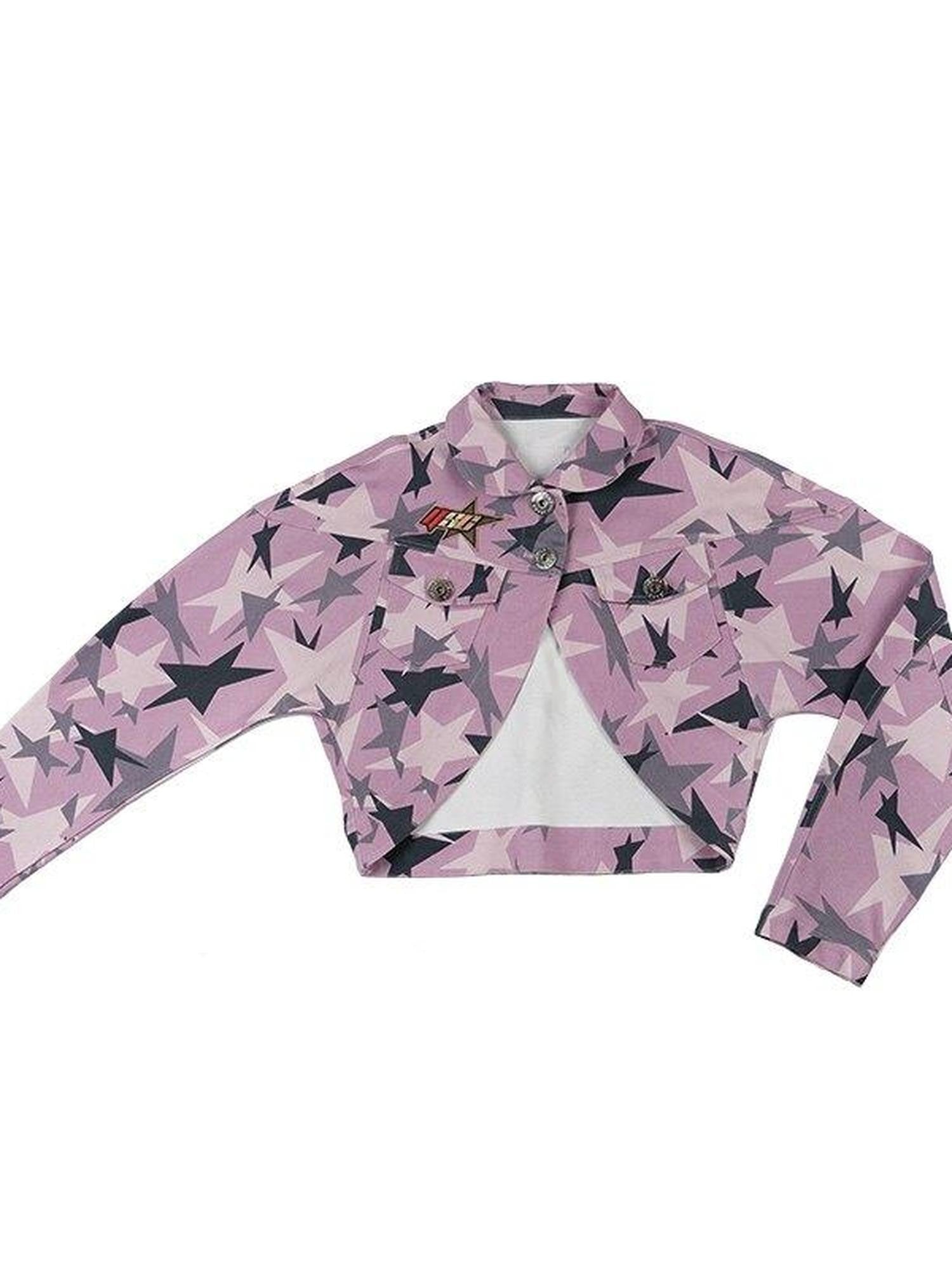 QUORRA S CHORD Pink Camouflage Star Print High Waisted Women&