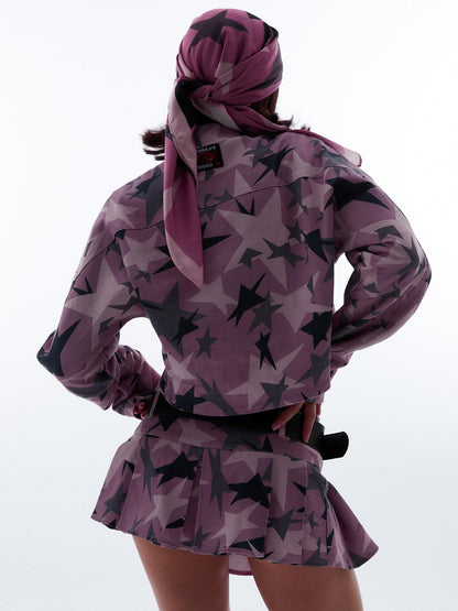 QUORRA S CHORD Pink Camouflage Star Print High Waisted Women&