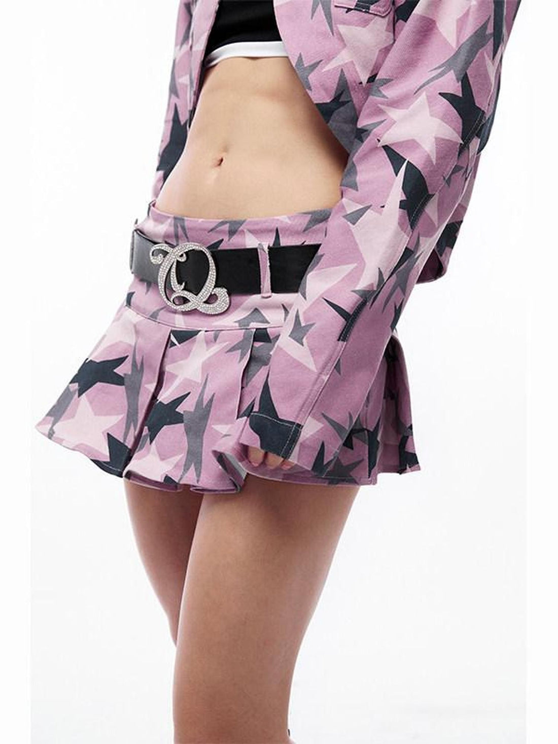 QUORRA S CHORD Pink Camouflage Star Print Low Waist Women&