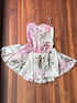 QUORRA S CHORD Pink Graffiti Leopard Print Ruched Bustier Women&